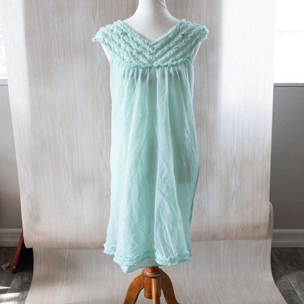 Vintage Teal Nighty - Picture 3 of 14